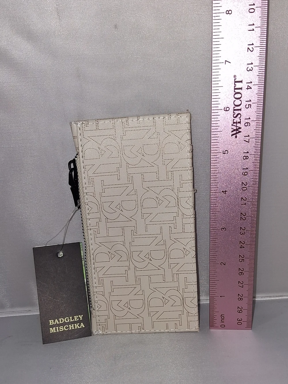 Badgley Mischka credit card holder with tab